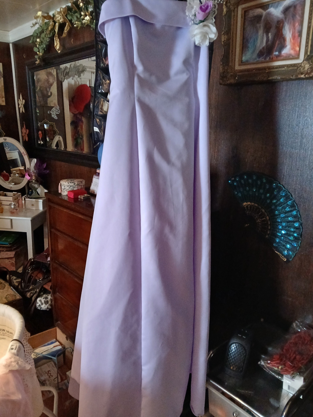 Elegant  Bridemaide Lavender Strapless Evening Gown